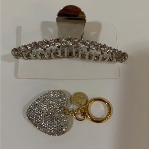 Rhinestone Bundle Keychain & Hair Clip NWOT